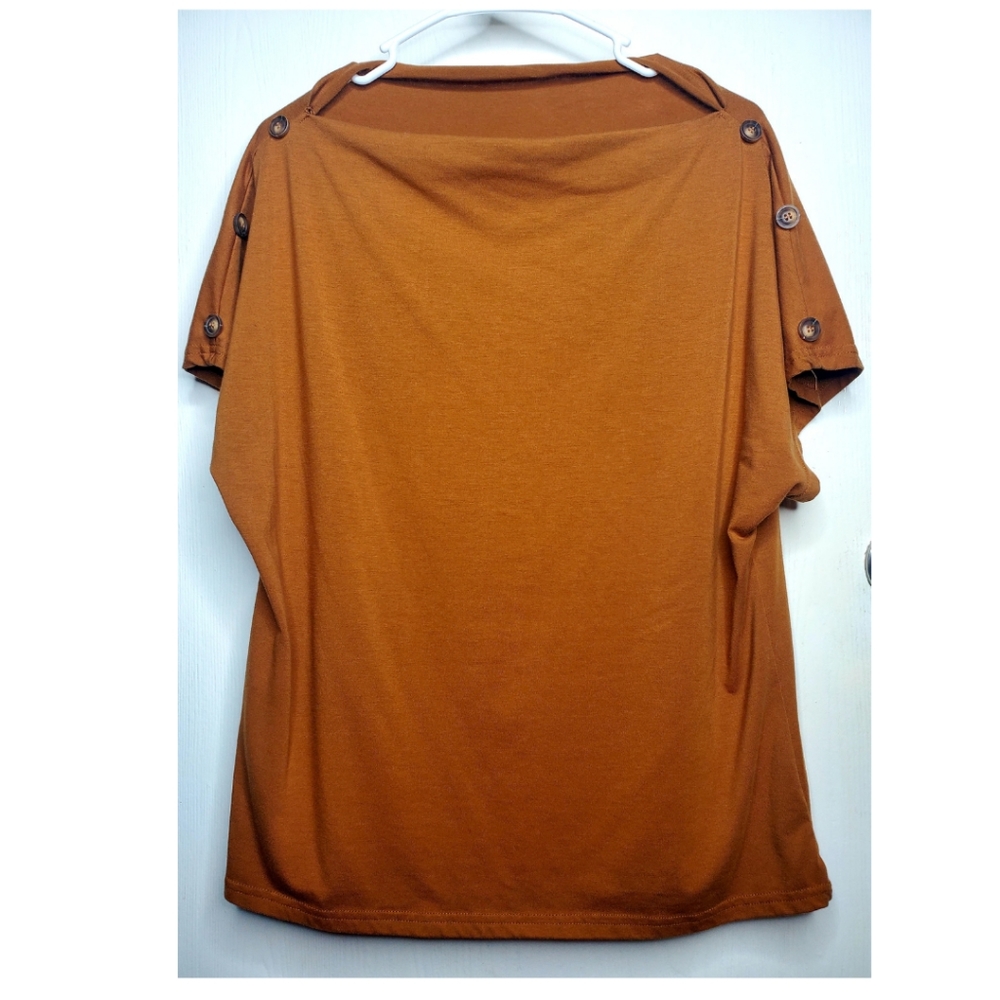 Shein women's XL brown mustard blouse